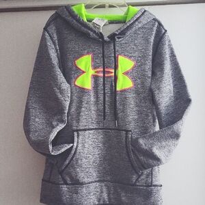 Under Armour Womans Hoodie in Gray with Neon Green Logo